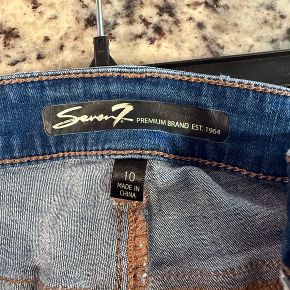 Rhinestone and Pearl Embellished Seven Jeans - Picture 14 of 15